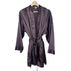 Victoria's Secret Vintage Royal Purple Long Sleeve Satin Robe OS